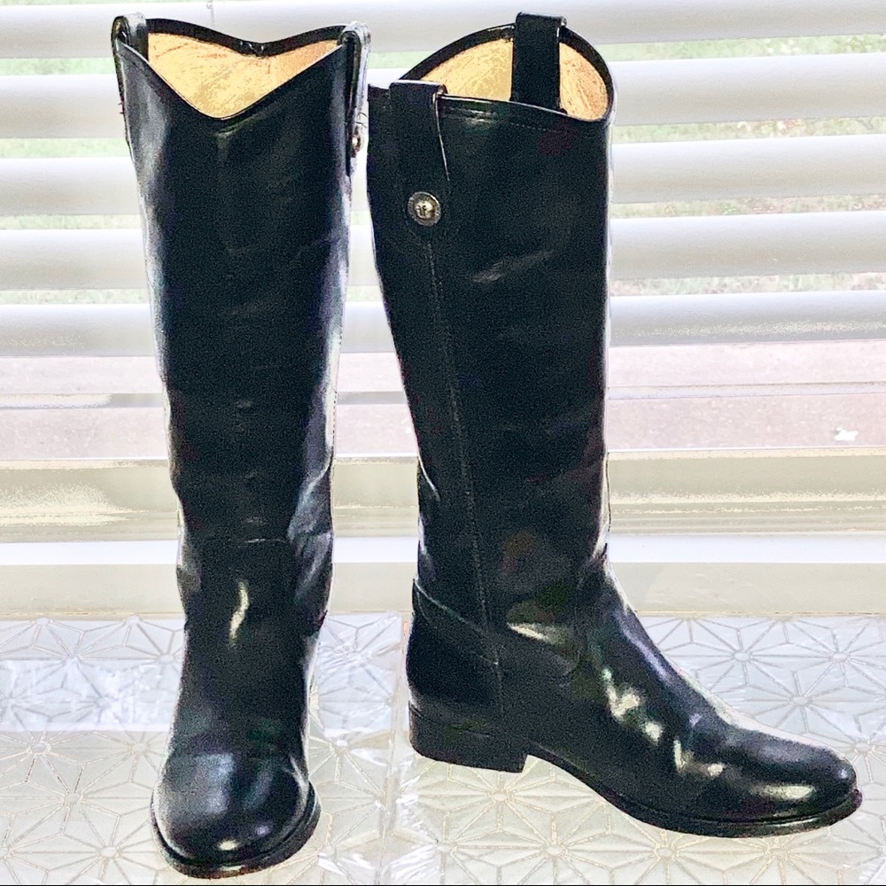 FRYE BOOTS MELISSA BUTTON 2 BLACK 7.5 B
